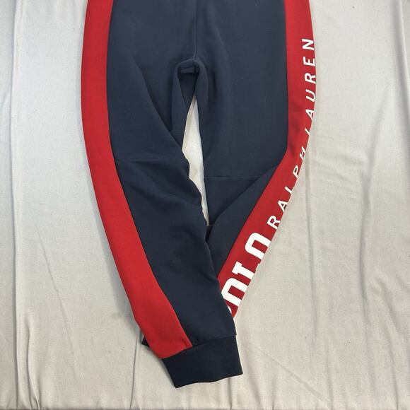 Polo Ralph Lauren Sweatpants Mens Medium Joggers Spell Out Athletic Red Trim - Picture 7 of 10